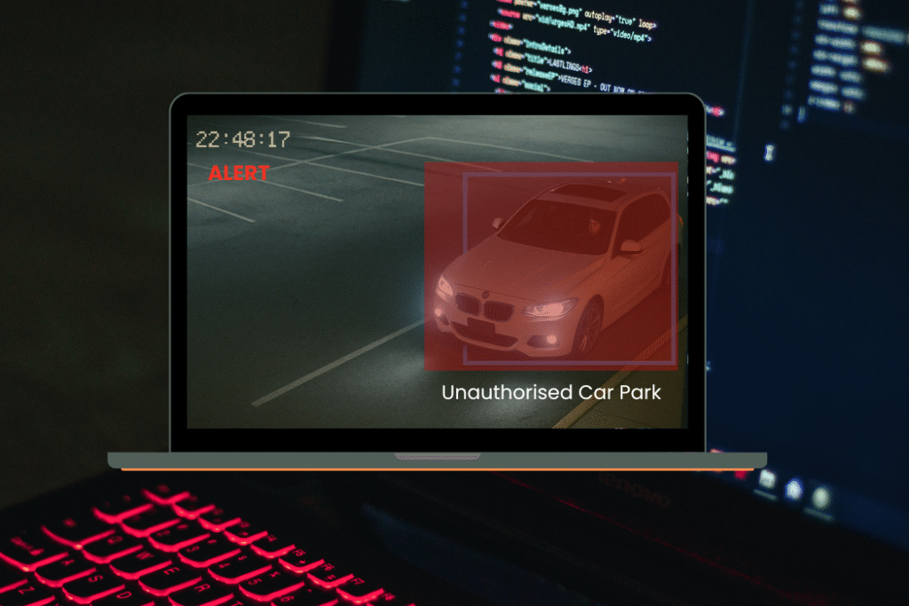 Smart Security Operations - Image of unauthorised car park alert